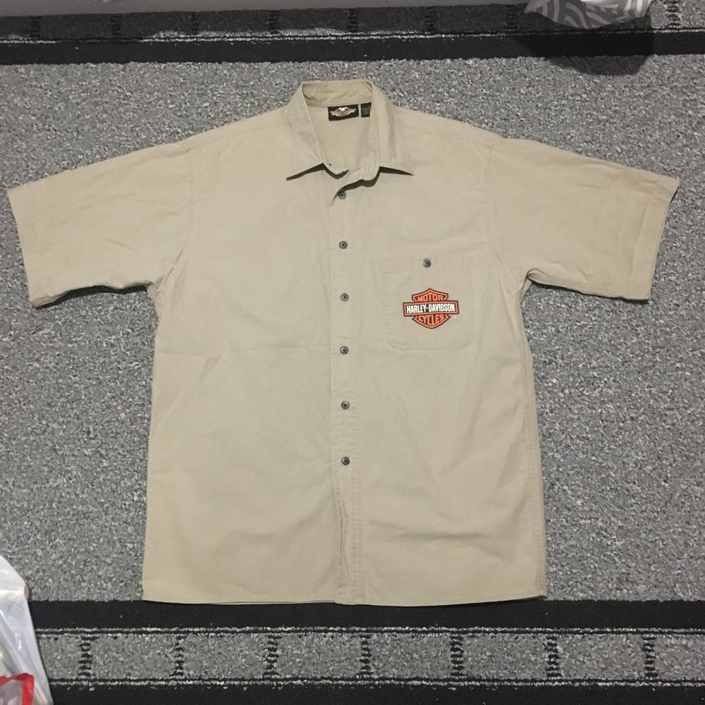 Mens Harley Davidson Short Sleeve Button Up Shirt - Picture 1 of 6